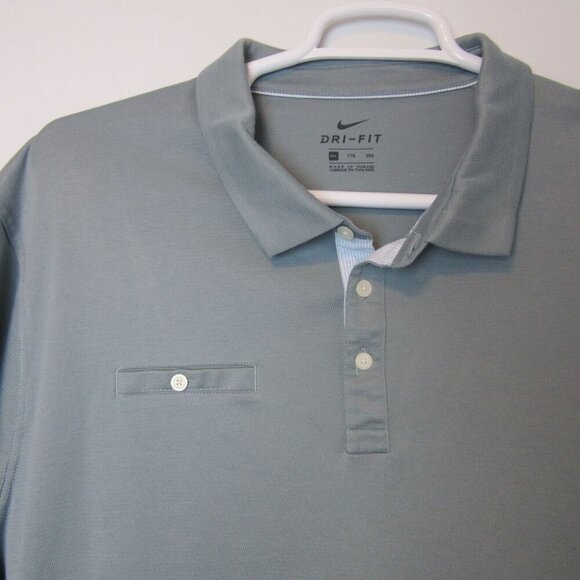 Nike Polo Collared Shirt Men's XXL Blue Teal Dri-Fit Golf Short Sleeve - Picture 3 of 6